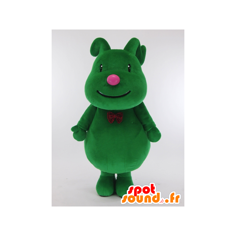 Nicky mascot, green rabbit with a red bow tie - MASFR26000 - Yuru-Chara Japanese mascots