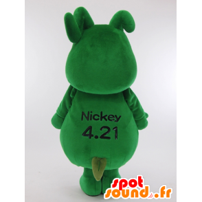 Mascota de Nicky, conejo verde con una pajarita roja - MASFR26000 - Yuru-Chara mascotas japonesas