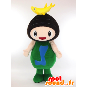 Mascotte de Freshwater, palourde avec un poisson - MASFR26003 - Mascottes Yuru-Chara Japonaises