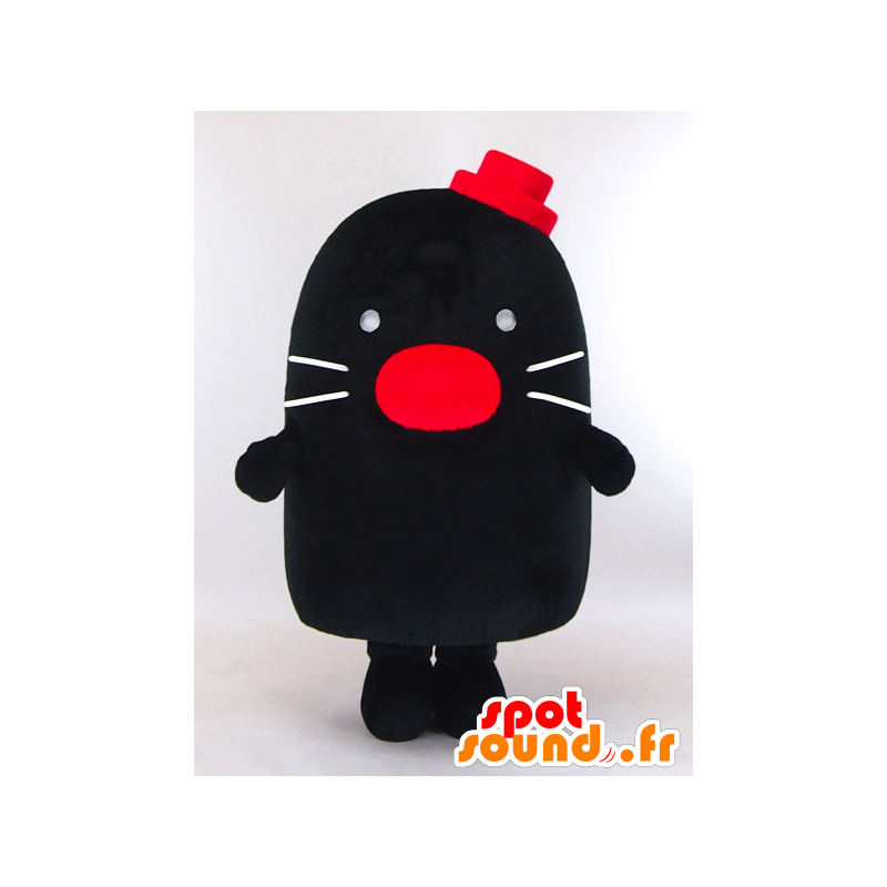 Degimo mascot, a small black mole with a red hat - MASFR26005 - Yuru-Chara Japanese mascots