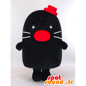 Degimo mascot, a small black mole with a red hat - MASFR26005 - Yuru-Chara Japanese mascots