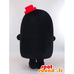 Mascotte de Degimo, petite taupe noire avec un chapeau rouge - MASFR26005 - Mascottes Yuru-Chara Japonaises