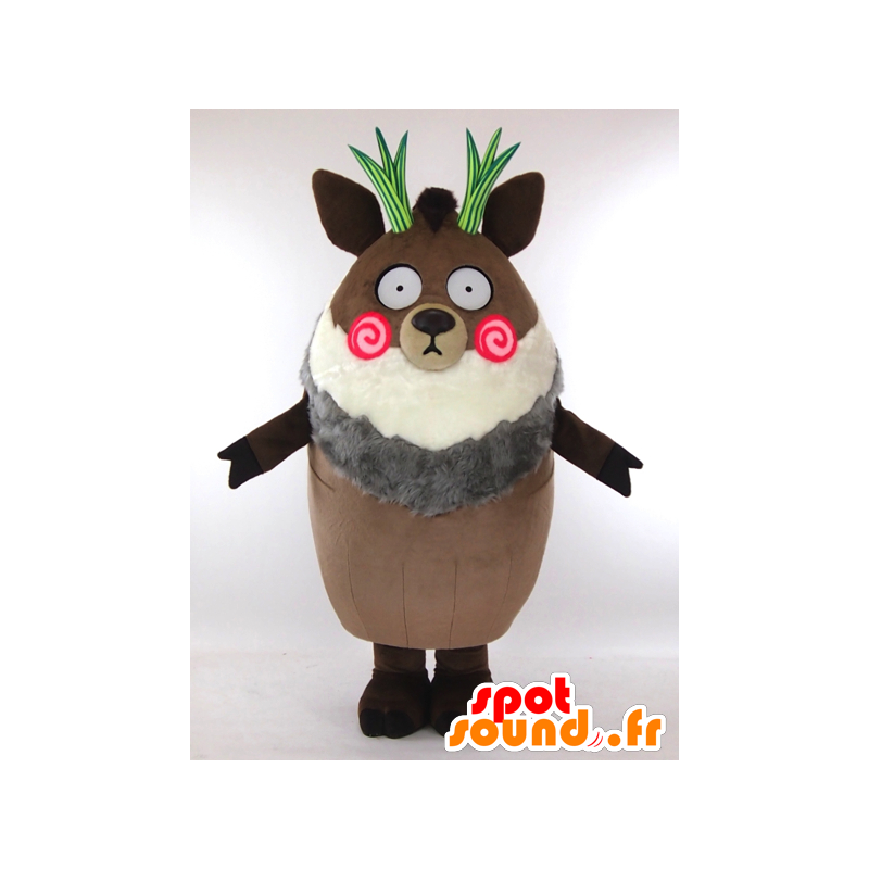 Mascotte de Komoshika, saro du Japon, chèvre marron - MASFR26007 - Mascottes Yuru-Chara Japonaises