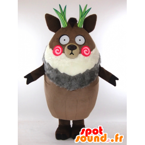 Mascotte de Komoshika, saro du Japon, chèvre marron - MASFR26007 - Mascottes Yuru-Chara Japonaises