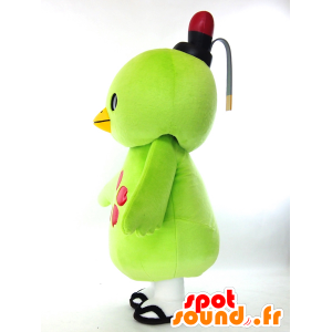 Kappi maskot, stor grön fågel, söt och färgstark - Spotsound