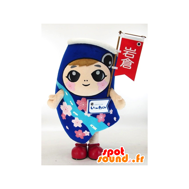 Mascot Wakun, Aichi Prefecture, blauwe vis - MASFR26010 - Yuru-Chara Japanse Mascottes