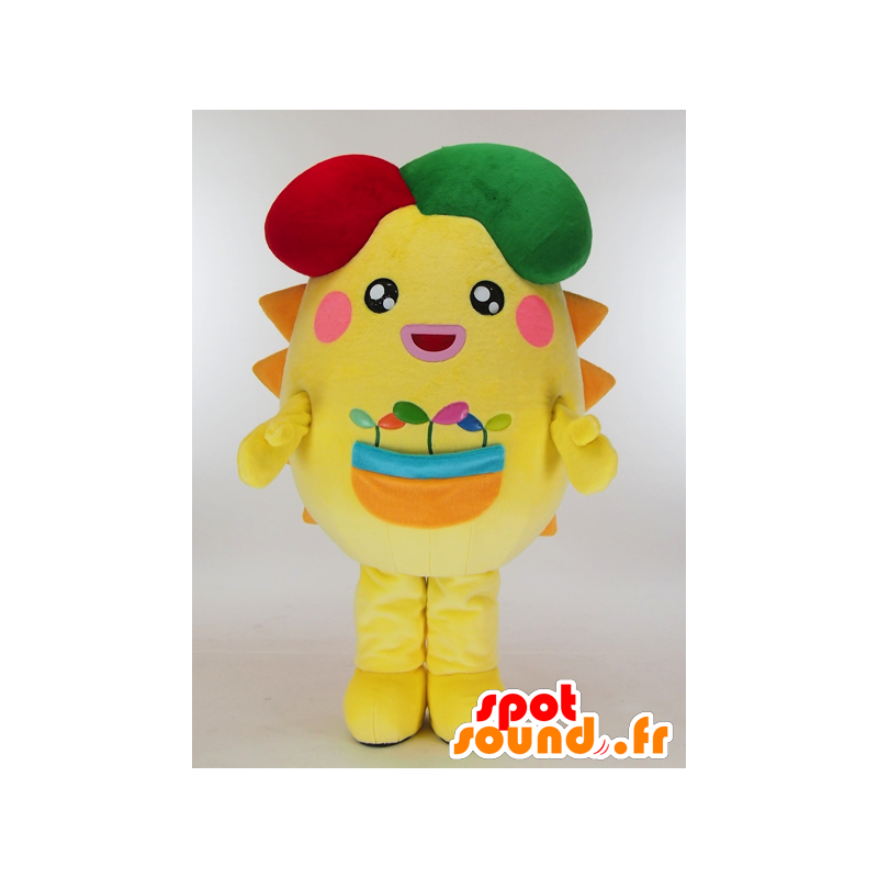 Hapisu mascot, sun with red and green beret - MASFR26012 - Yuru-Chara Japanese mascots