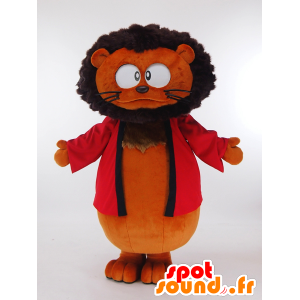 Izumu maskot, løve med en rød t-shirt - Spotsound maskot kostume