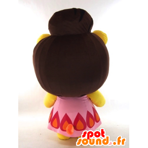 Mascot Gasumai, tyttö vaaleanpunainen mekko - MASFR26016 - Mascottes Yuru-Chara Japonaises