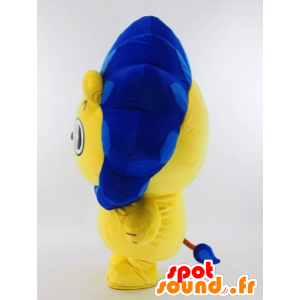 Mascot Gasuma kun, leão amarelo com uma juba azul - MASFR26017 - Yuru-Chara Mascotes japoneses