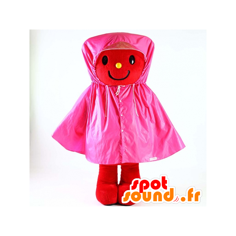 Vaaleanpunainen sadetakki maskotti - MASFR26018 - Mascottes Yuru-Chara Japonaises
