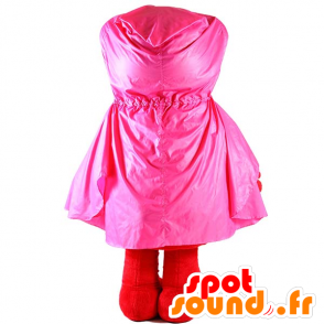 Lyserød regnfrakke til maskotten - Spotsound maskot kostume