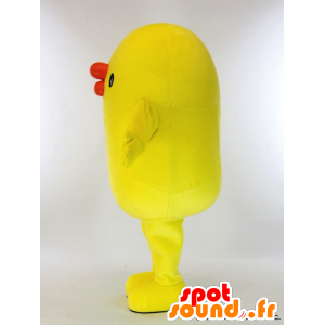 Maskotti Chick Sanmonante-do, keltainen ankka, keltainen tipu - MASFR26021 - Mascottes Yuru-Chara Japonaises