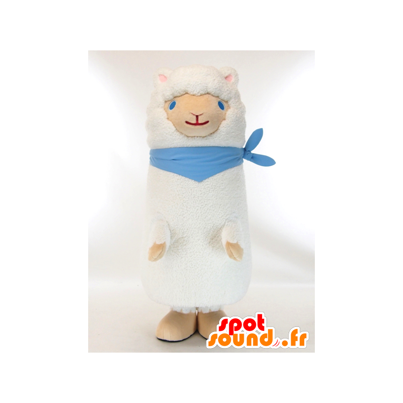 Andy mascotte, pecore bianche con una sciarpa blu - MASFR26022 - Yuru-Chara mascotte giapponese