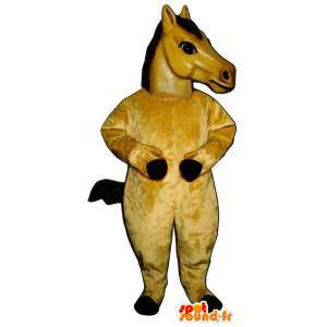 Mascotte de cheval jaune. Costume de cheval - MASFR006861 - Mascottes Cheval