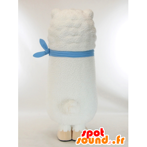 Mascotte de Andy, mouton blanc avec un foulard bleu - MASFR26022 - Mascottes Yuru-Chara Japonaises