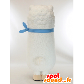 Maskot Andy bílá ovce s modrým šátkem - MASFR26022 - Yuru-Chara japonské Maskoti