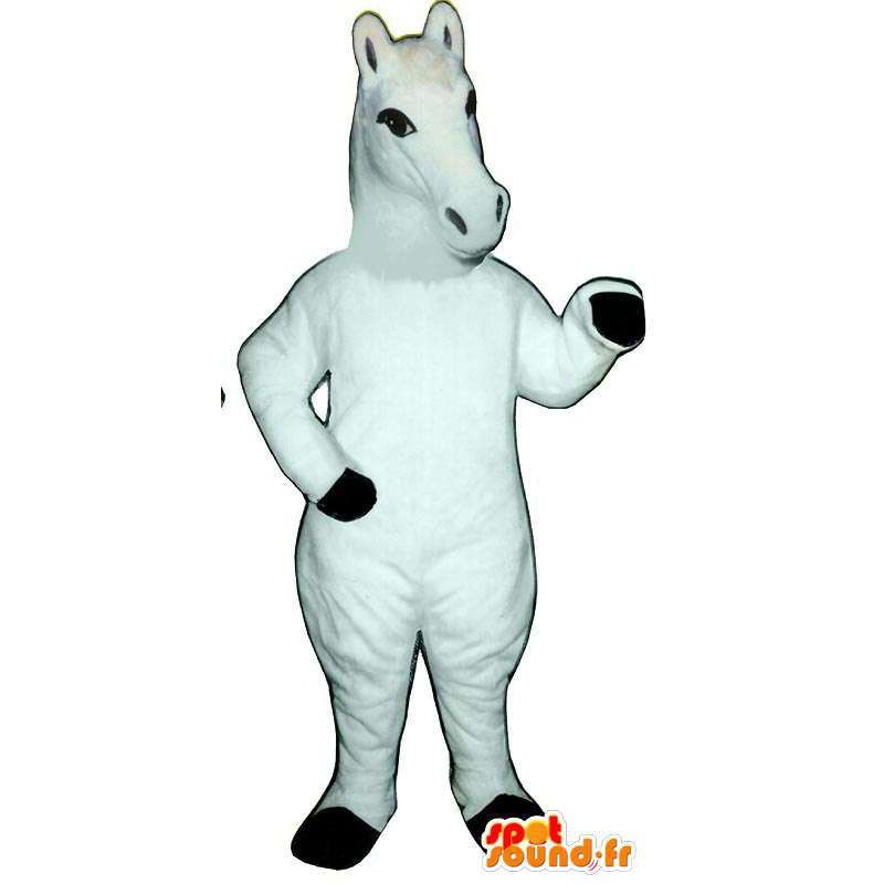 Bílý kůň maskot. bílá klisna Costume - Maskoti koně - MASFR006862 - SpotSound.fr