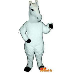 Wit paard mascotte. witte merrie Costume - MASFR006862 - Horse mascottes