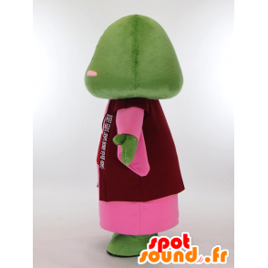 Mascot Gora, grün mit einem japanischen Buchstaben auf dem Kopf - MASFR26026 - Yuru-Chara japanischen Maskottchen