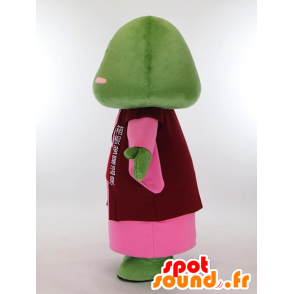 Mascot Gora, verde con una letra japonesa en la cabeza - MASFR26026 - Yuru-Chara mascotas japonesas