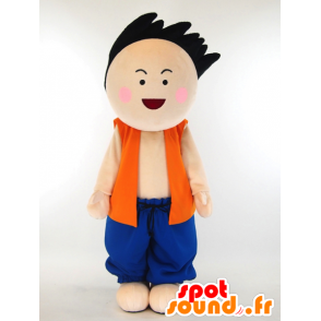 Hoihoiku mascot, child wearing a blue dress and orange - MASFR26027 - Yuru-Chara Japanese mascots