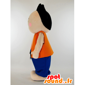 Mascotte de Hoihoiku, enfant vêtu d’une tenue bleue et orange - MASFR26027 - Mascottes Yuru-Chara Japonaises