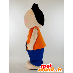 Hoihoiku mascotte, bambino che indossa un abito blu e arancione - MASFR26027 - Yuru-Chara mascotte giapponese
