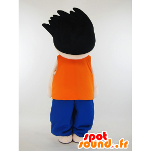 Mascota Hoihoiku, con un vestido azul y naranja niño - MASFR26027 - Yuru-Chara mascotas japonesas