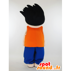 Mascotte de Hoihoiku, enfant vêtu d’une tenue bleue et orange - MASFR26027 - Mascottes Yuru-Chara Japonaises
