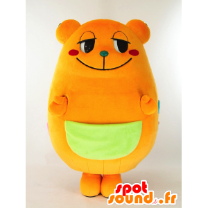 Mascota Mikarun, oso naranja con un bolsillo y las alas - MASFR26028 - Yuru-Chara mascotas japonesas