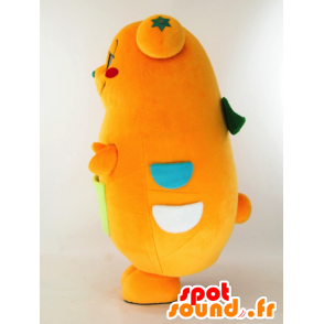 Urso laranja Mascot Mikarun com um bolso e asas - MASFR26028 - Yuru-Chara Mascotes japoneses