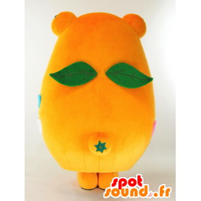 Mascot Mikarun oranssi karhu taskuun ja siivet - MASFR26028 - Mascottes Yuru-Chara Japonaises