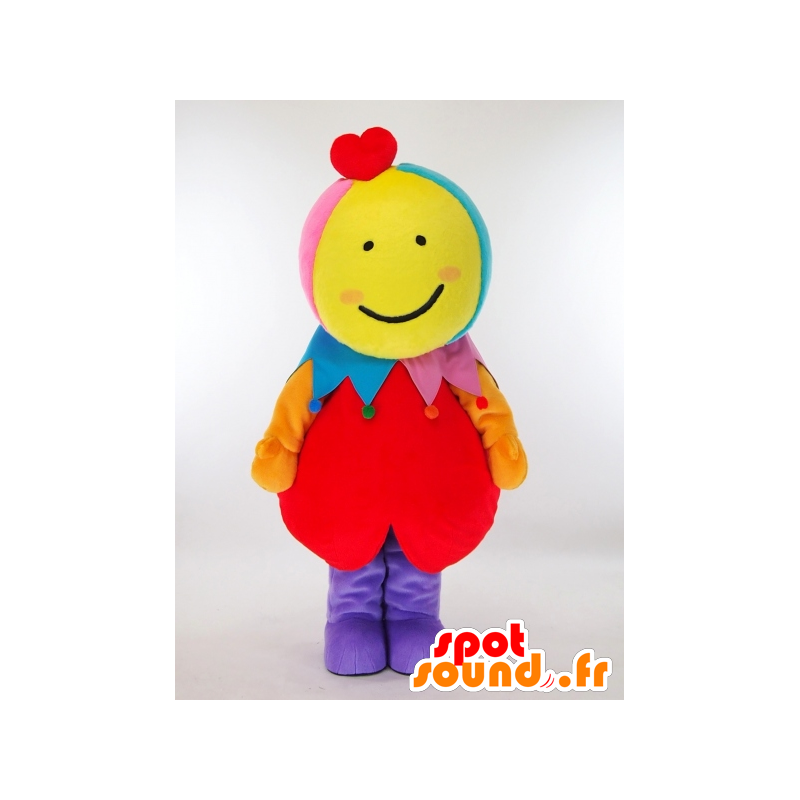 Maskot Runrun-chan, zábavný a barevný klaun - MASFR26033 - Yuru-Chara japonské Maskoti