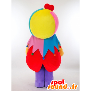 Maskot Runrun-chan, zábavný a barevný klaun - MASFR26033 - Yuru-Chara japonské Maskoti