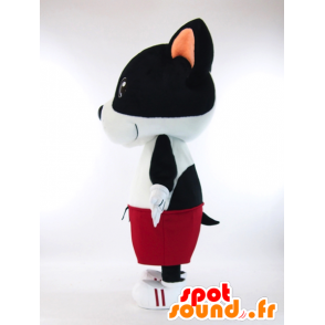 Kiyatsuchi mascot, black and white dog with a red bermuda - MASFR26034 - Yuru-Chara Japanese mascots