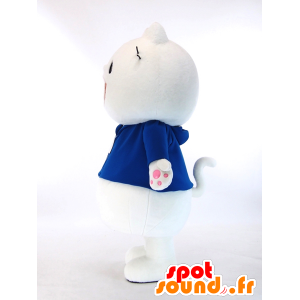 Nyan maskot, stor vit katt - Spotsound maskot