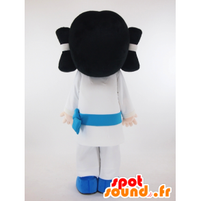 Maskottchen japanische Mädchen mit einer weißen Tunika - MASFR26036 - Yuru-Chara japanischen Maskottchen