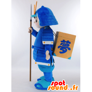 Mascot Yumetaro soldado no equipamento azul - MASFR26039 - Yuru-Chara Mascotes japoneses