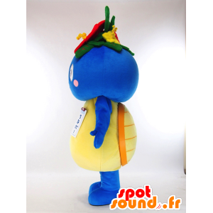 Chinabo Maskottchen, blauer Fisch mit einer Blume auf ihrem Kopf - MASFR26044 - Yuru-Chara japanischen Maskottchen