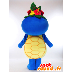 Mascot Chinabo, sininen kala kukka päänsä päällä - MASFR26044 - Mascottes Yuru-Chara Japonaises