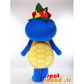 Mascot Chinabo, blauwe vis met een bloem op haar hoofd - MASFR26044 - Yuru-Chara Japanse Mascottes