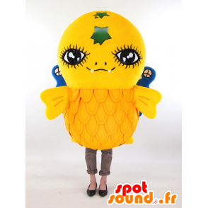 Gosshi mascot, little yellow bird with blue wings - MASFR26045 - Yuru-Chara Japanese mascots