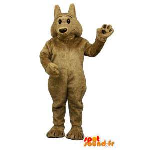Brun ulvemaskot, meget blød og behåret - Spotsound maskot