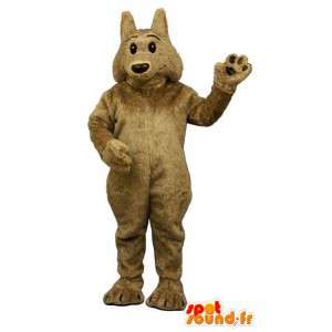 Wolf-Maskottchen braun sehr weich und haarig - MASFR006868 - Maskottchen-Wolf