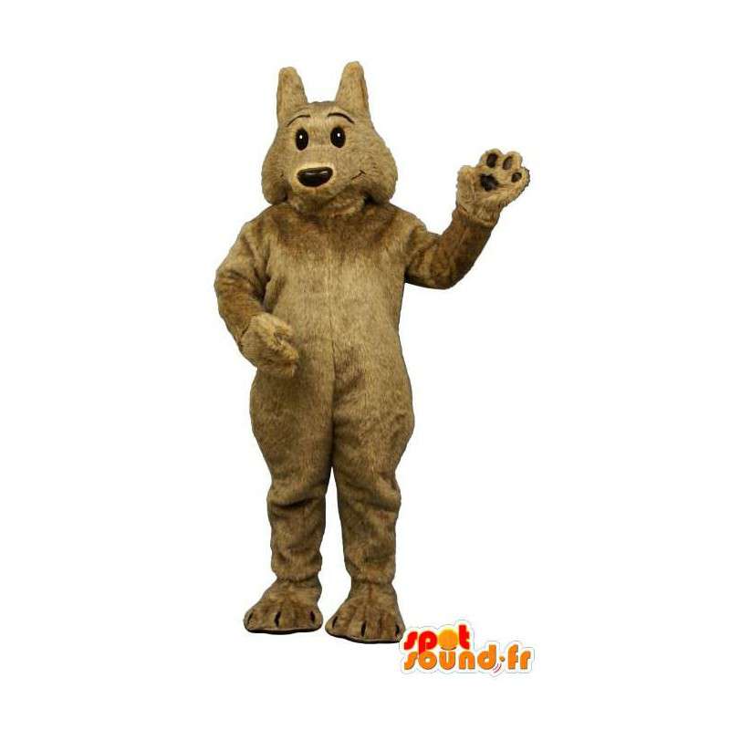 Wolf-Maskottchen braun sehr weich und haarig - MASFR006868 - Maskottchen-Wolf