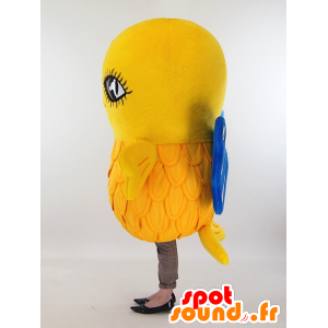 Mascot Gosshi, kleine gele vogel met blauwe vleugels - MASFR26045 - Yuru-Chara Japanse Mascottes