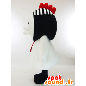 Mascota Gabukichi, gallina blanca con un gorro negro - MASFR26050 - Yuru-Chara mascotas japonesas