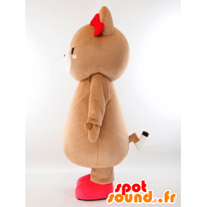 Mascotte de Swan Ken, nounours marron - MASFR26052 - Mascottes Yuru-Chara Japonaises