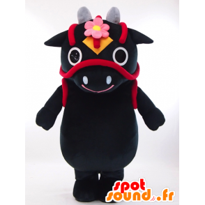 Hanada May mascot Taro, red and black cow, very successful - MASFR26053 - Yuru-Chara Japanese mascots